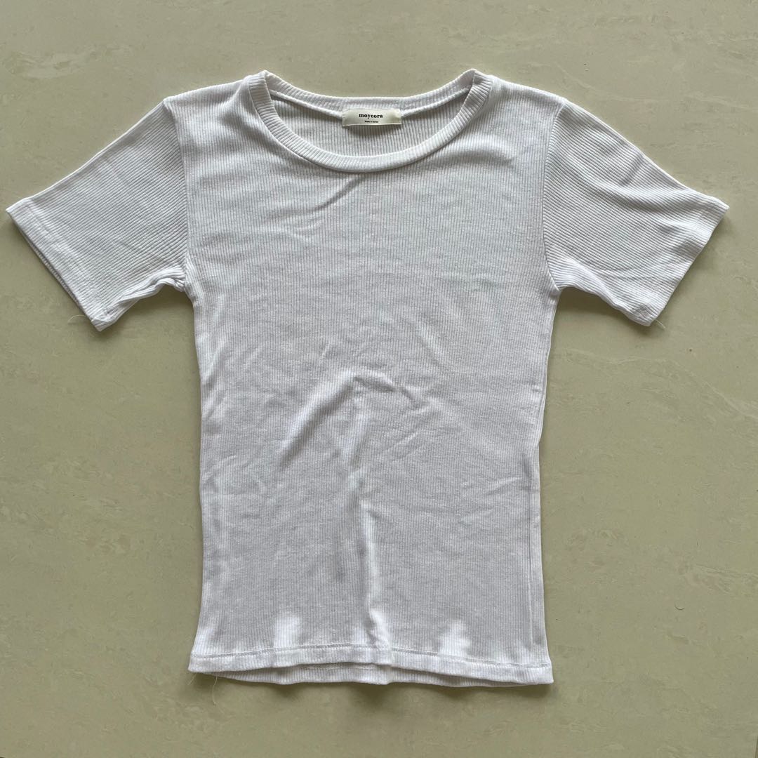 Korean Rib Tshirt Ribbed Tee kaos knit 