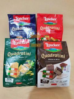 Loacker Quadratini Napolitaner/Chocolate/Cocoa & Milk/Matcha Green Tea