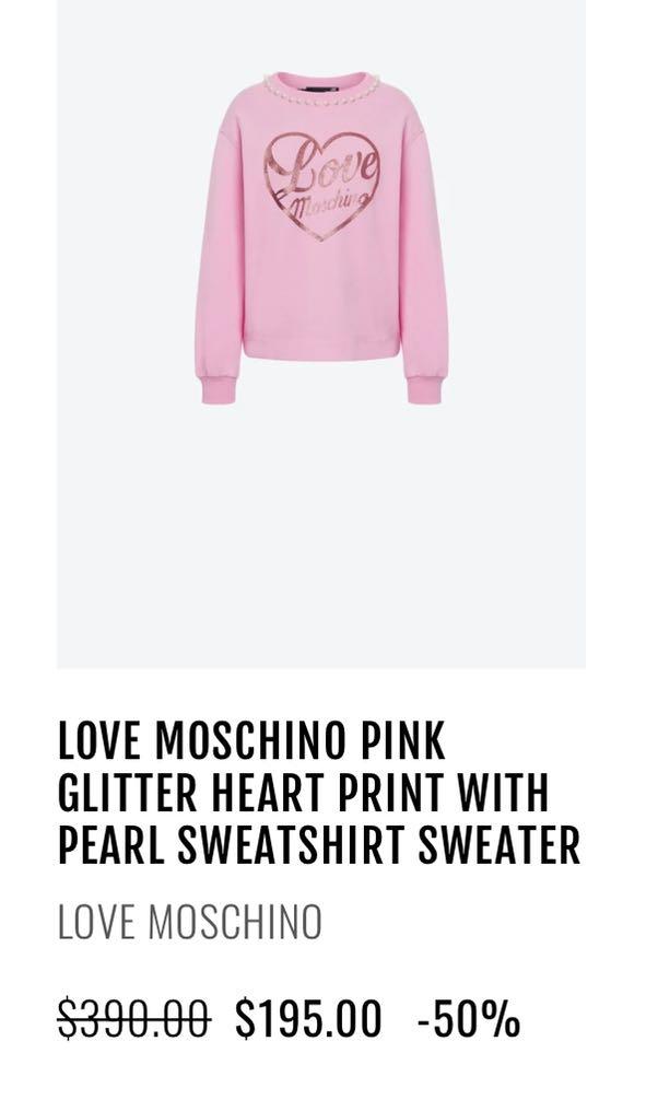 Love Moschino Pink Sweater Luxury Apparel on Carousell