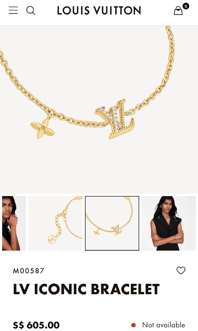 Louis Vuitton Bracelet LV Iconic M00587 Gold Metal Used Women s LV LOUIS  VUITTON