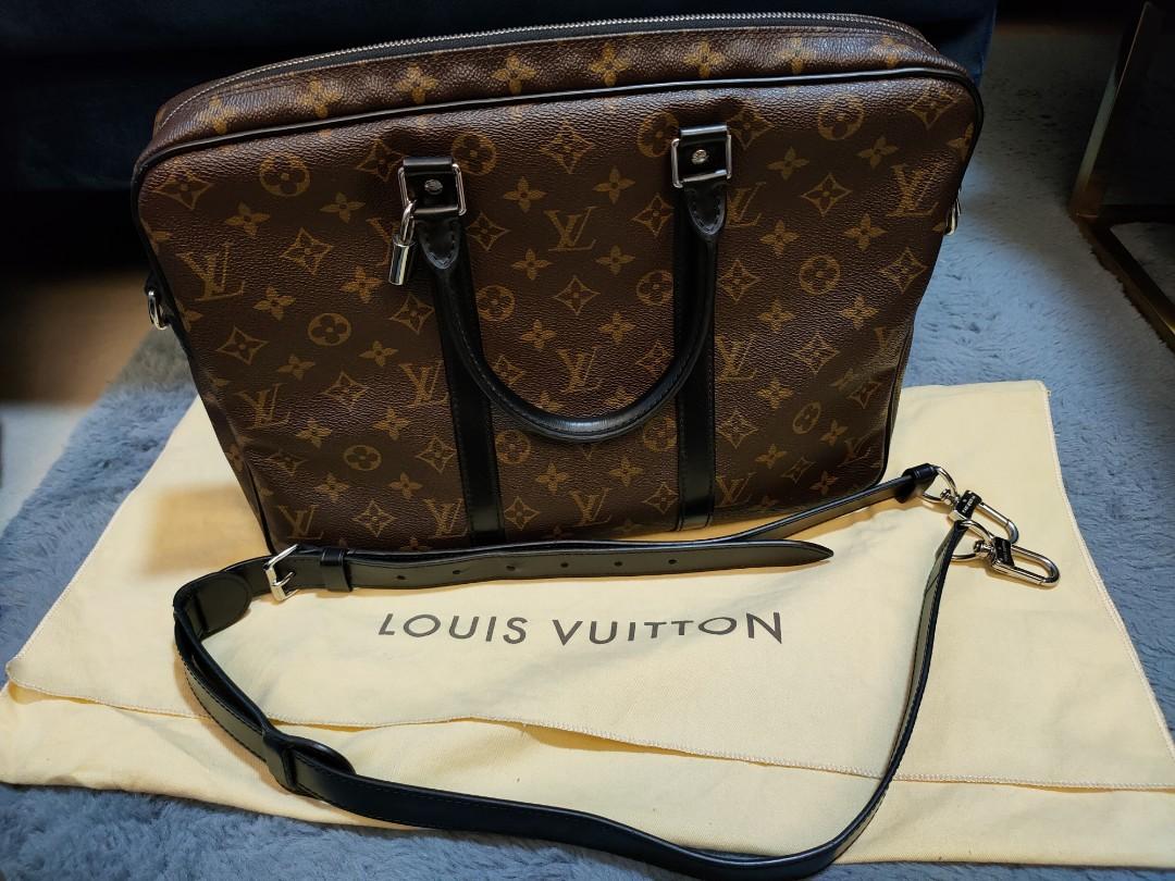 Louis Vuitton - Monogram Macassar Porte Documents Voyage PM