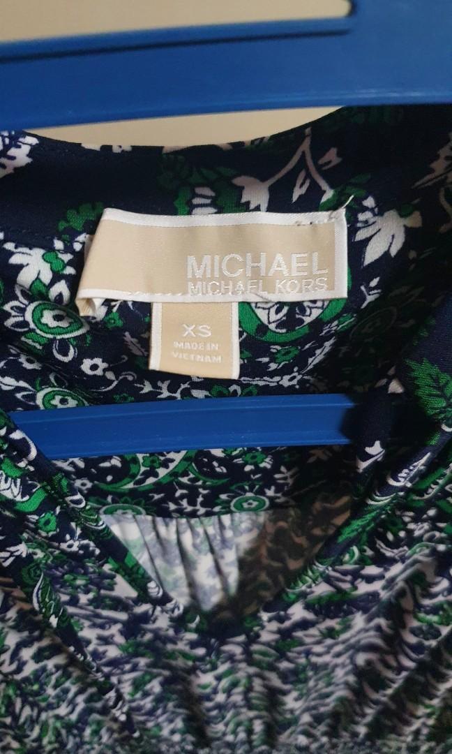 Michael kors green floral midi dress