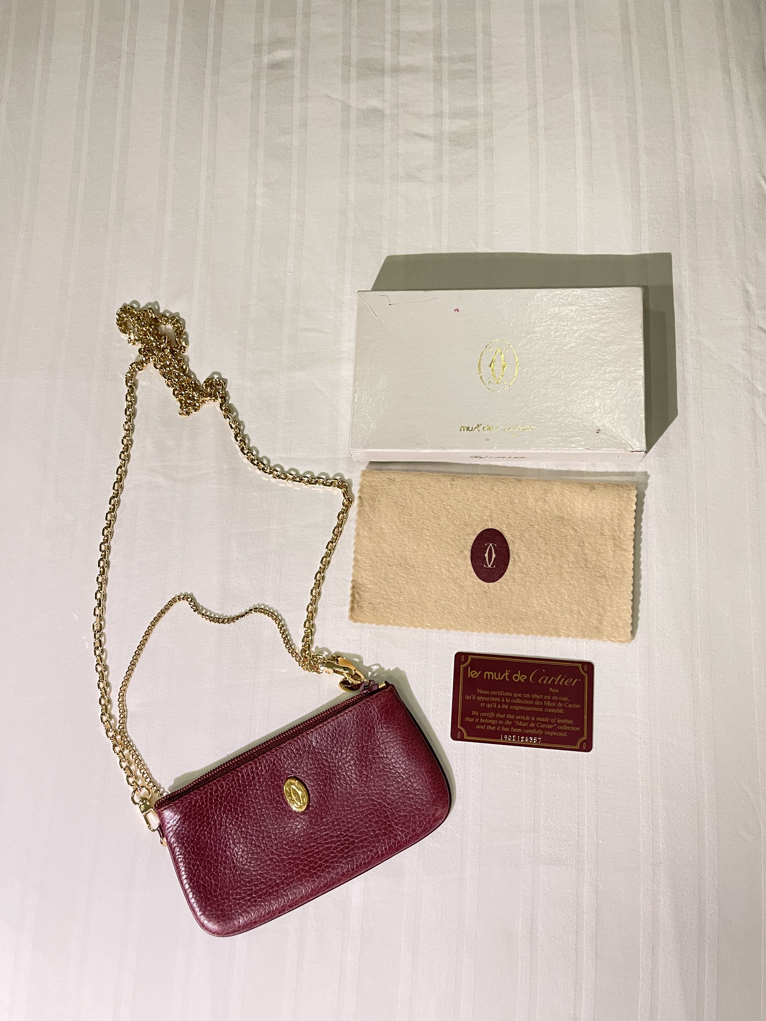 Cartier Wristlet Cartier Must do leather Women s Fashion Bags Wallets Purses Pouches on Carousell