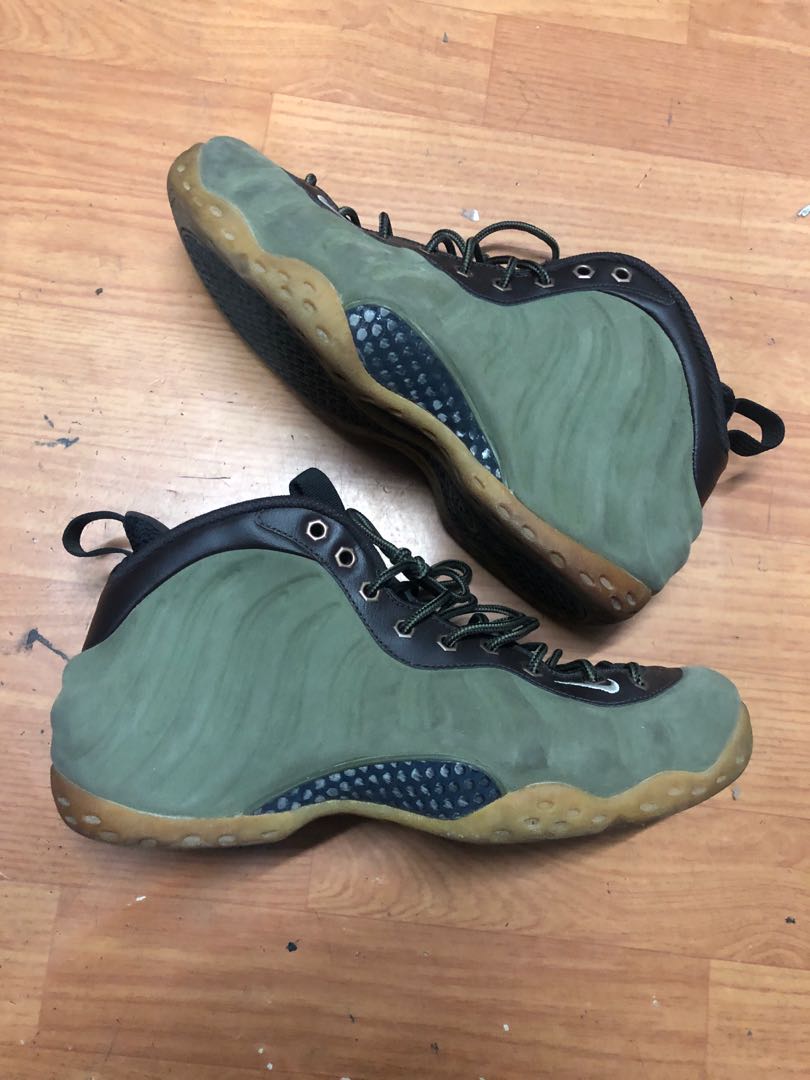 Nike Air Foamposite One PRM Olive 9.5 US Men s Fashion Footwear Sneakers on Carousell