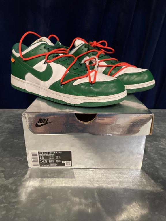 Nike dunk low off white pine green top