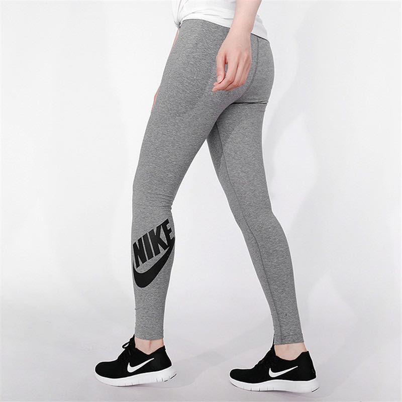 Nike grey leggings with black logo