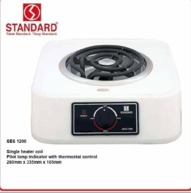 original standard (Category: Cookware & Accessories) located in Manila. Submitted by minidivisoria (Listing ID 1145327439, Image 1). Description: Restock !!! 💞Original Standard 👉Electric Stove 👉Model SES - 1200 👉Php 1400 Only 👉1 Year Warranty 👉Life time Service 👉Fill up Warranty Form.