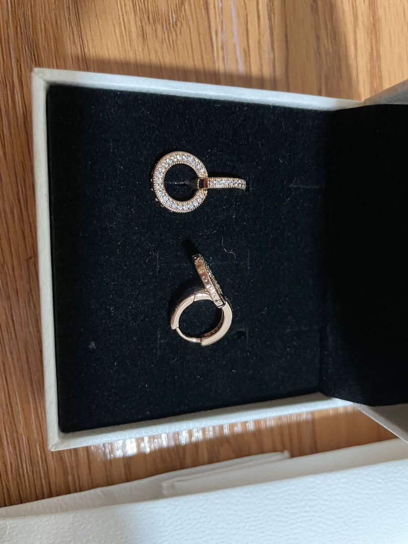 Pandora Sparkling Double Hoop Earrings Women s Fashion Watches
