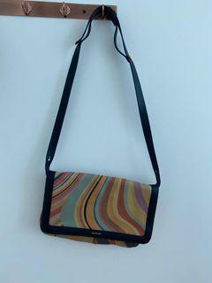 VERY RARE Paul Smith Swirl Stripe Multicolored Shoulder bag pochette ~  VINTAGE