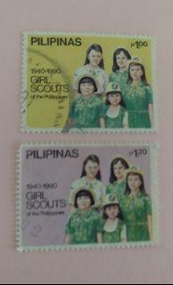 Philippines 1990 : Girl Scouts 50th Anniversary ( 1940 - 1990 ) set of 2