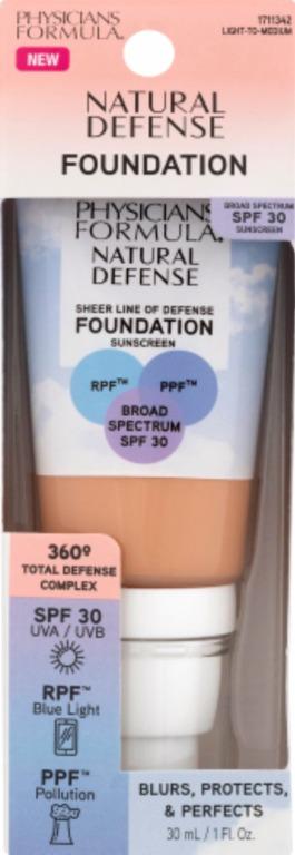 Physician Formula Natural Defense Foundation Light-To-Medium (Category: Makeup) located in Manila. Submitted by memorylanestore (Listing ID 1145279744, Image 1). Description: What it is: a lightweight, sheer-to-light foundation that blurs, protects & PERFECTS with our exclusive complex for a smooth, flawless complexion. Why It's Good for you: This miracle blurring formula, features our 360 Degree total defense Complex to defend against harmful su
