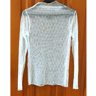 Polkadot white Transparant blouse / outwear top