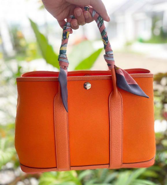 ❌SOLD!❌ Good Deal! Hermes Garden Party 30 in Orange Negonda Leather and  Canvas