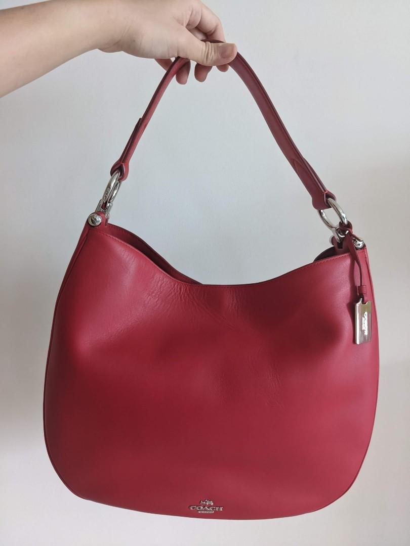 Red coach hotsell hobo bag