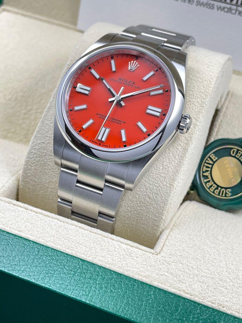 全新】【Brand New】2022 ROLEX Oyster Perpetual 41系列勞力士124300 Red, 名牌, 手錶-  Carousell