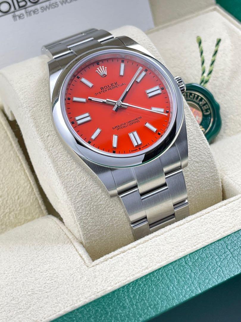 全新】【Brand New】2022 ROLEX Oyster Perpetual 41系列勞力士124300 Red, 名牌, 手錶-  Carousell