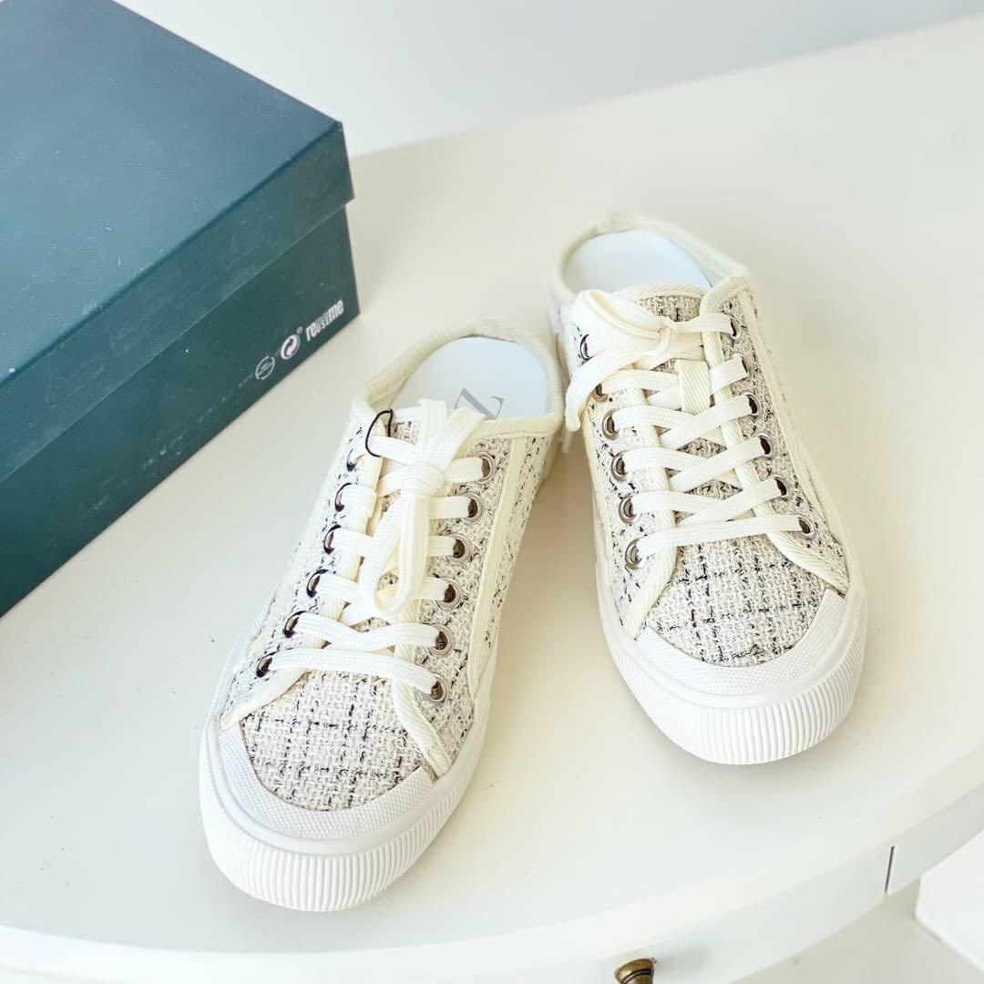 Zara tweed sneakers sales