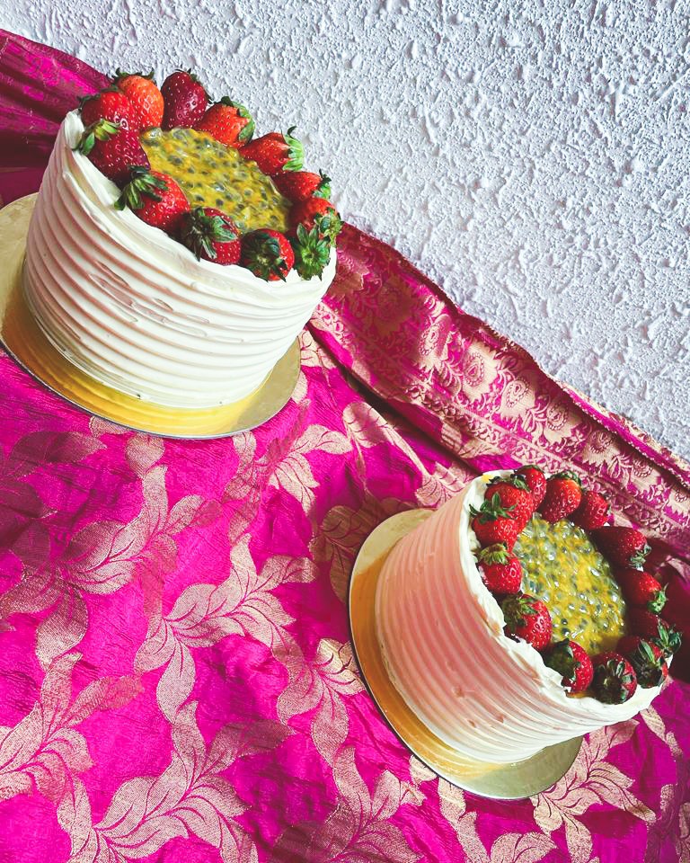 Strawberry-Passionfruit Cake, Food & Drinks, Homemade Bakes on Carousell