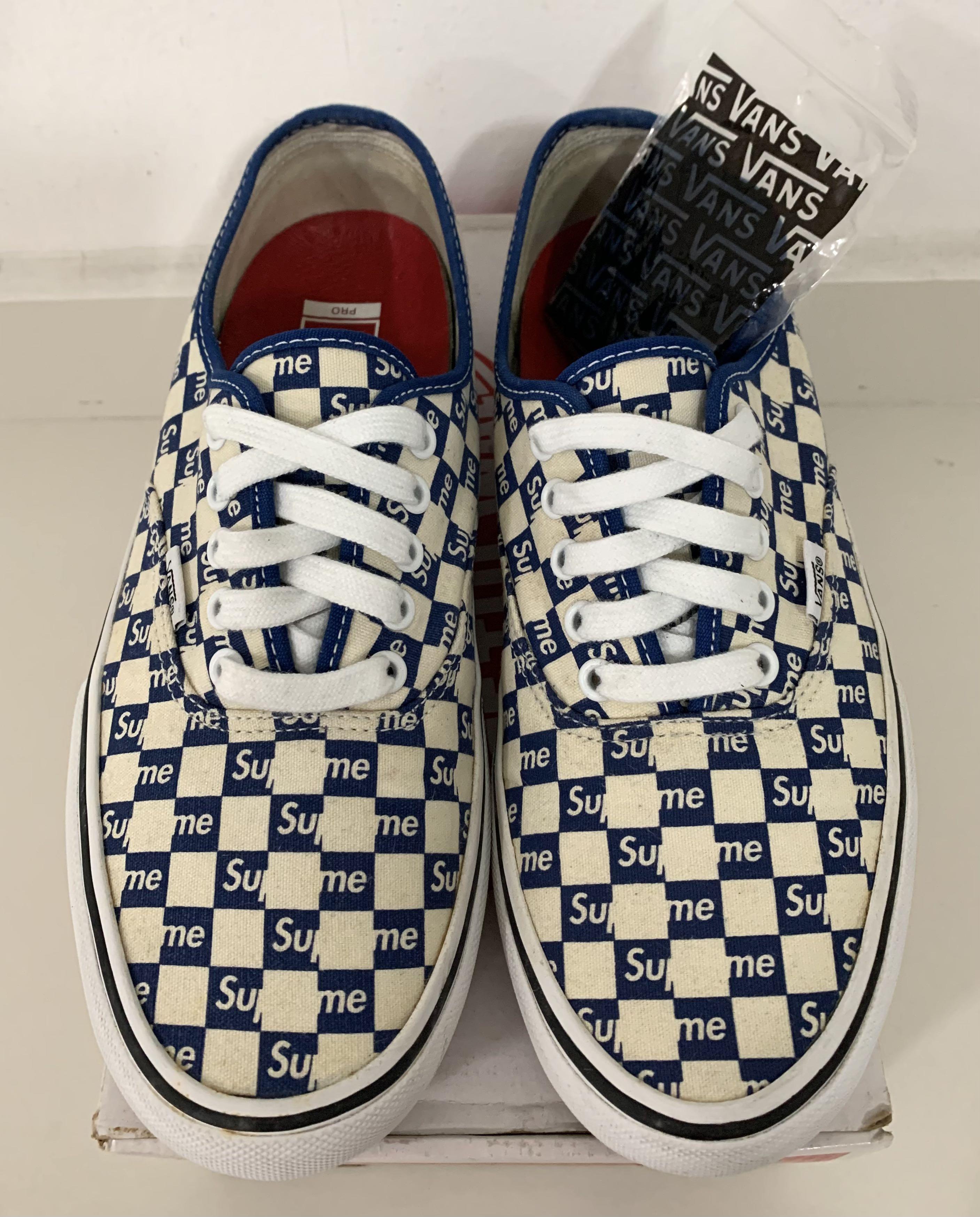Supreme x Vans blue checker