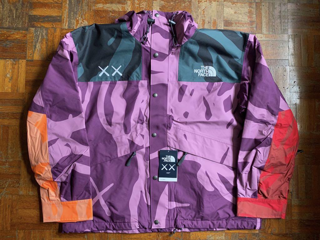 The north face x kaws mountain parka purple US size XL, 男裝, 外套