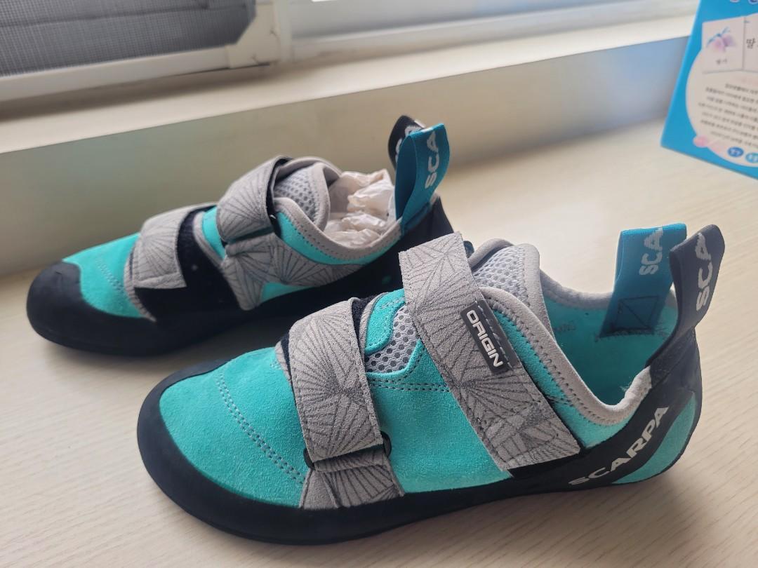 Wall Climbing Shoes (Scarpa Origin) in Teal and Black