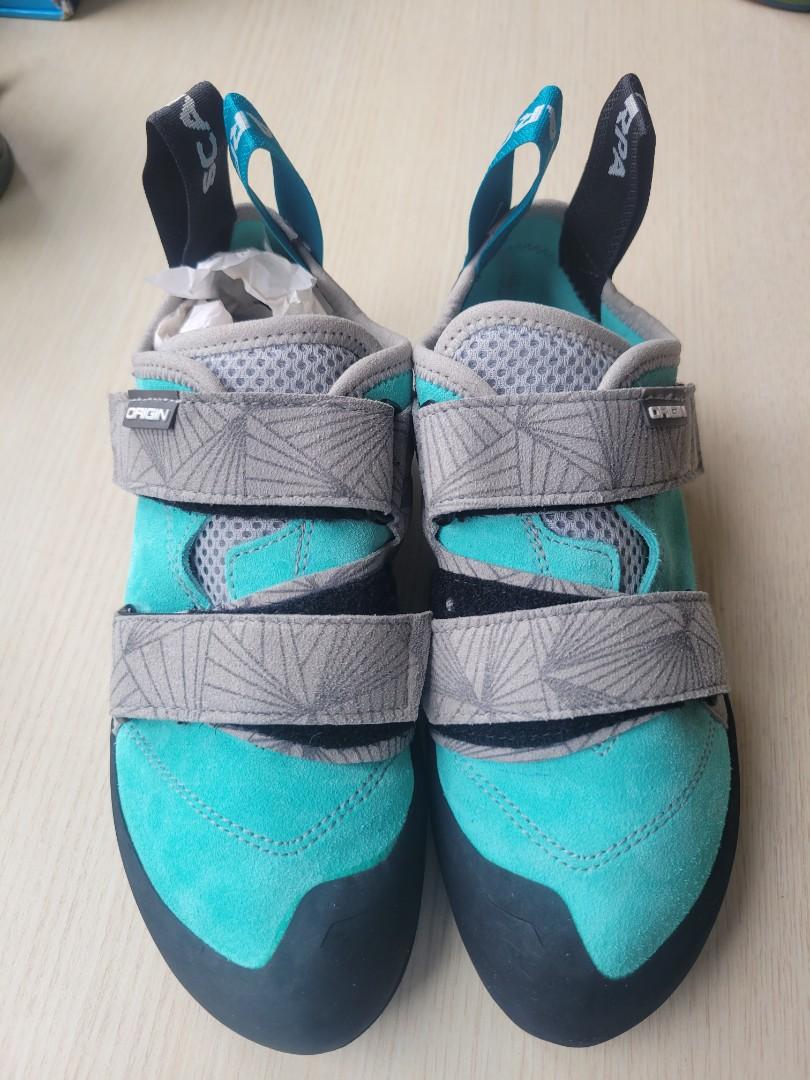 Wall Climbing Shoes (Scarpa Origin) in Teal and Black
