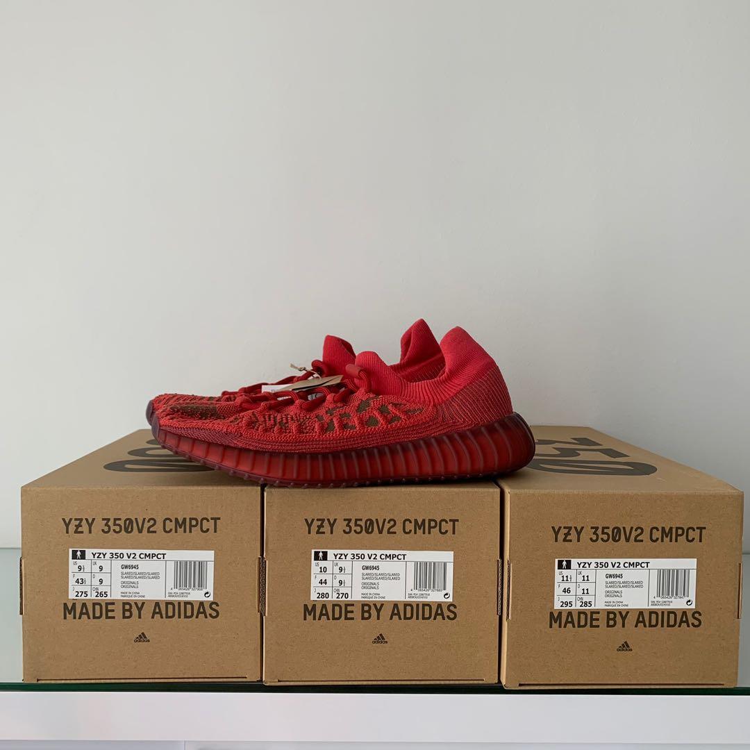 All red discount yeezy 350