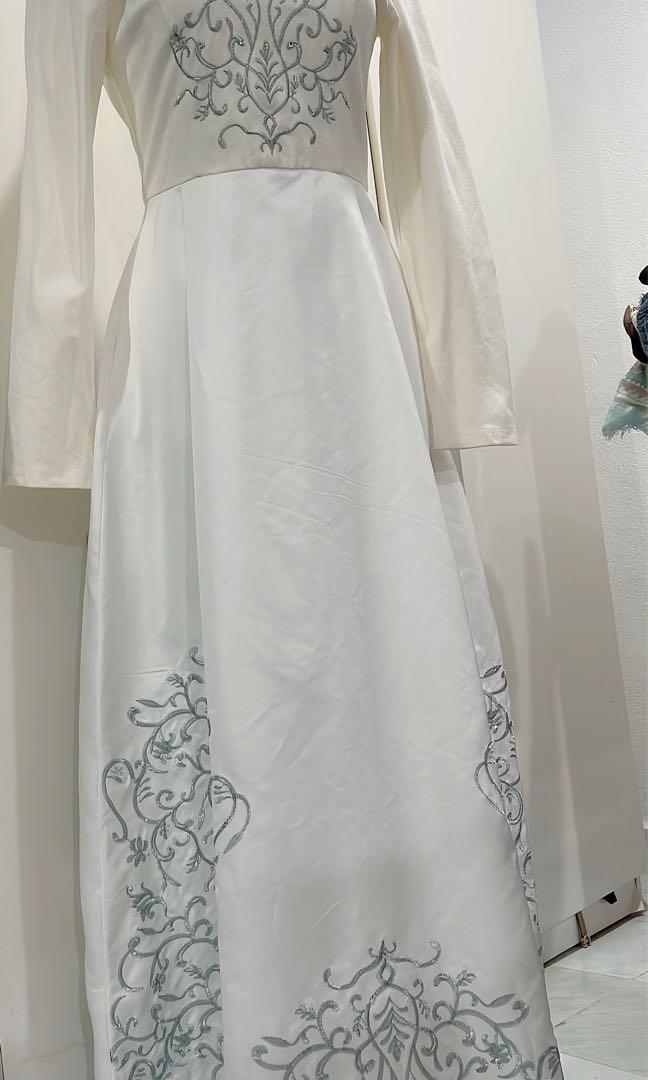 ZALIA Muslimah Dress Zalora With Baby Blue Florals Print Women s