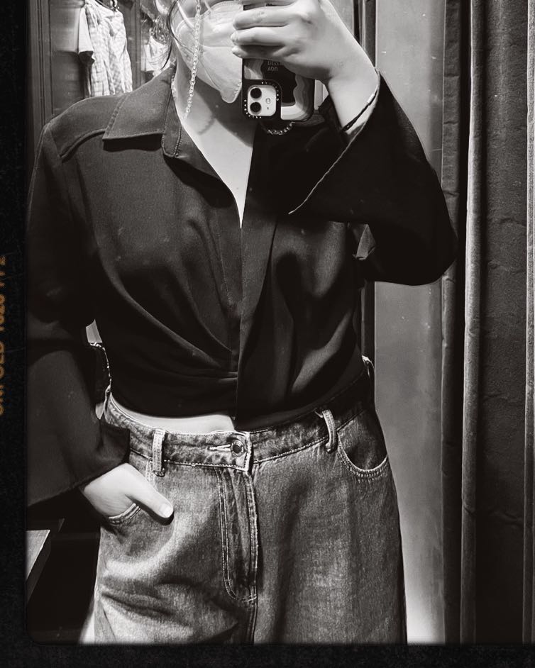 ZARA Pleated Cropped Shirt, Women's 