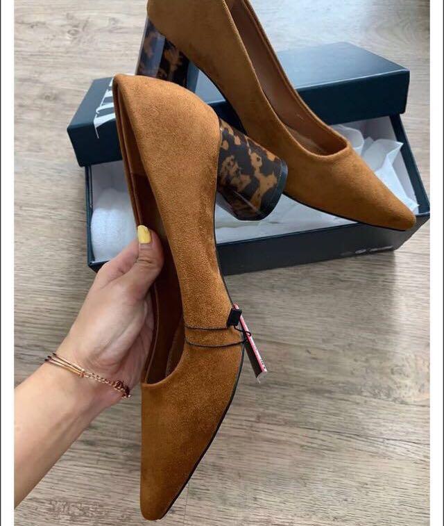 Zara Suede Heels, Olshop Fashion 