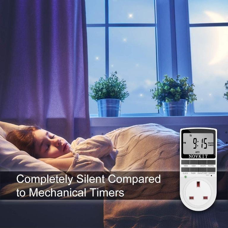 2 x NOVKIT Digital Security Timer Plug Socket Programmable Switch Timer ...