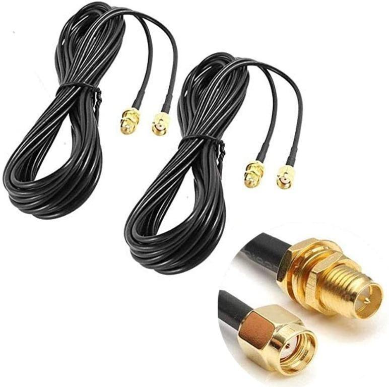 3M 10FT Cable RP-SMA Coaxial Extension Cable Male to Female Connector for Wireless LAN Router Bridge & Other External Antenna Equipment