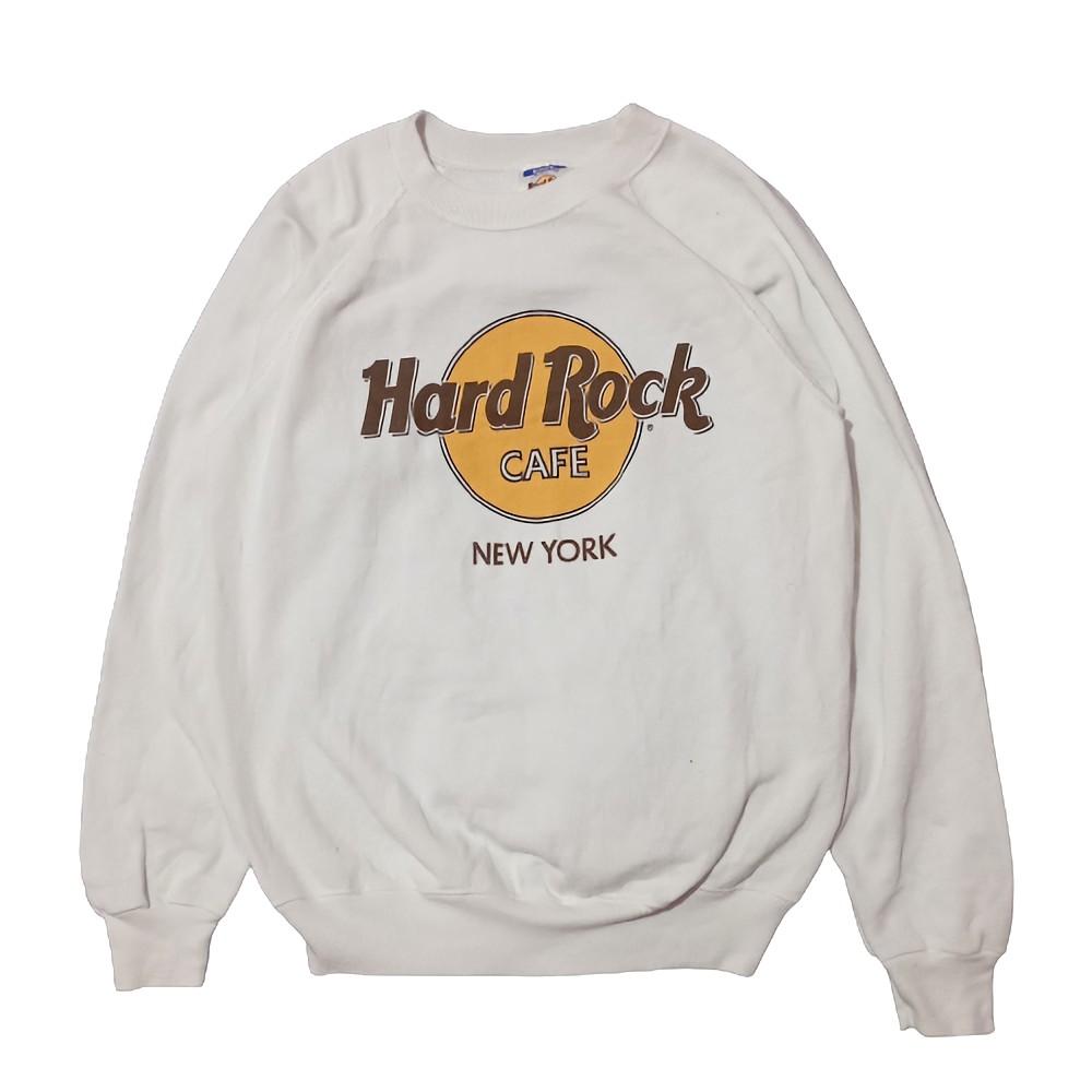 80's Hard Rock Cafe New York Sweatshirt, Fesyen Pria, Pakaian Baju Luaran  di Carousell
