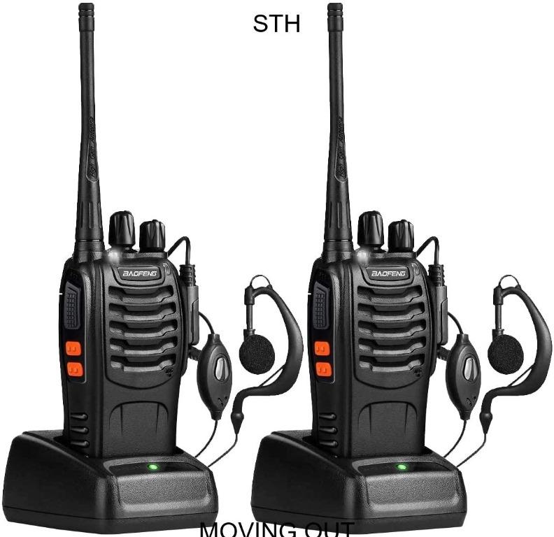 Baofeng BF-888S Walkie Talkies for Adults Long Range Rechargeable Handheld  Free Two Way Radios with Earpieces, Battery, Charger, Flashlight, 16