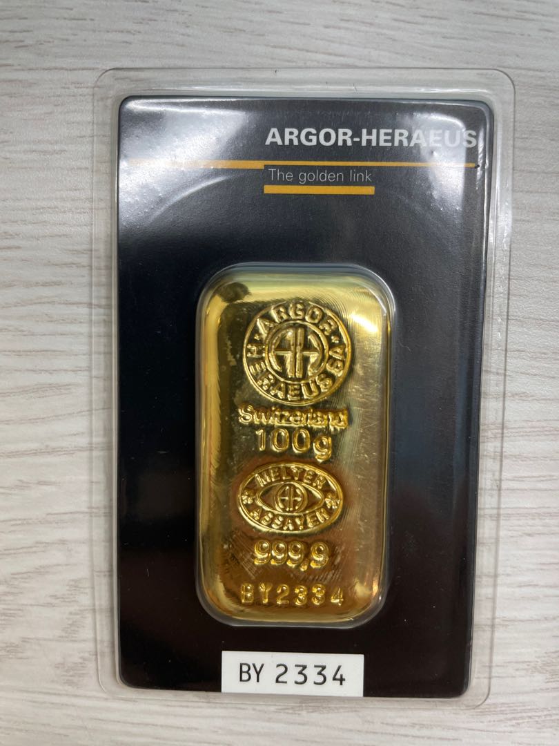 Argor-Heraeus Gold Bar Bullion - 100g, Hobbies & Toys, Memorabilia ...