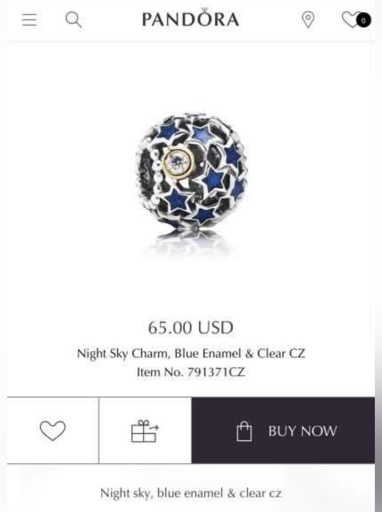 Pandora night sky 14k & silver cz & enamel charm hot sale