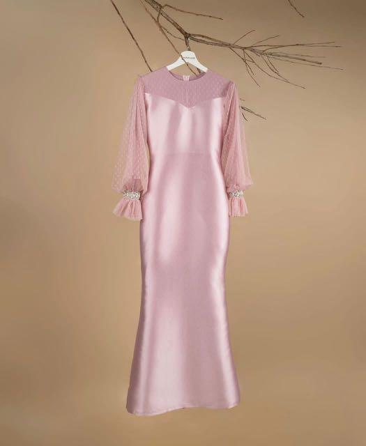 Jasmine Long Dress Teruntum Putih, Women's Fashion, Dresses & Sets, Traditional & Ethnic wear on