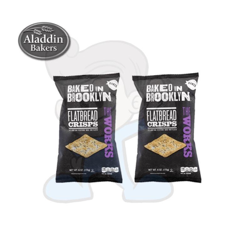 Baked in Brooklyn Flatbread Crisps The Works (2 x 6oz), Food & Drinks