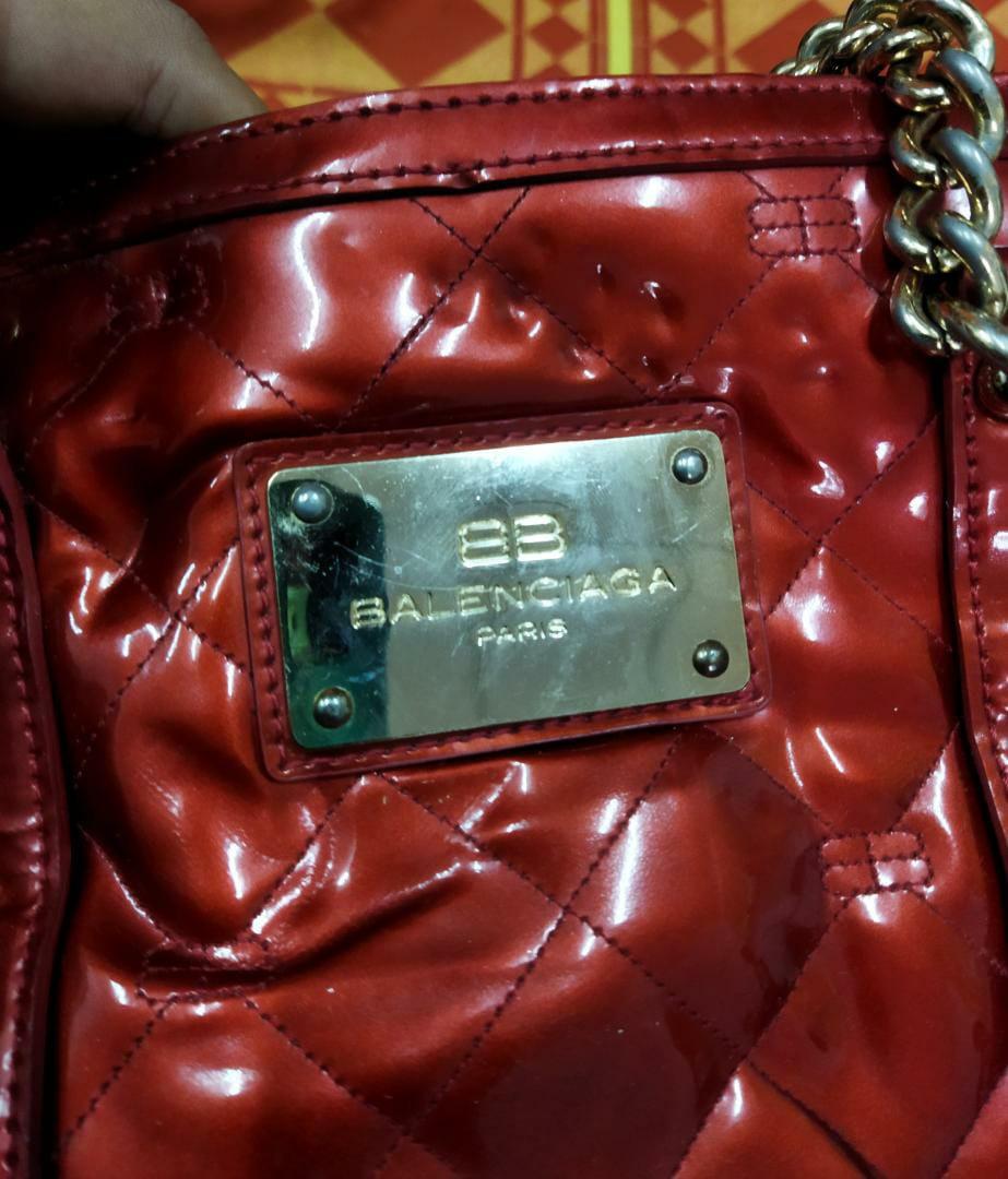 Balenciaga patent leather bag deals