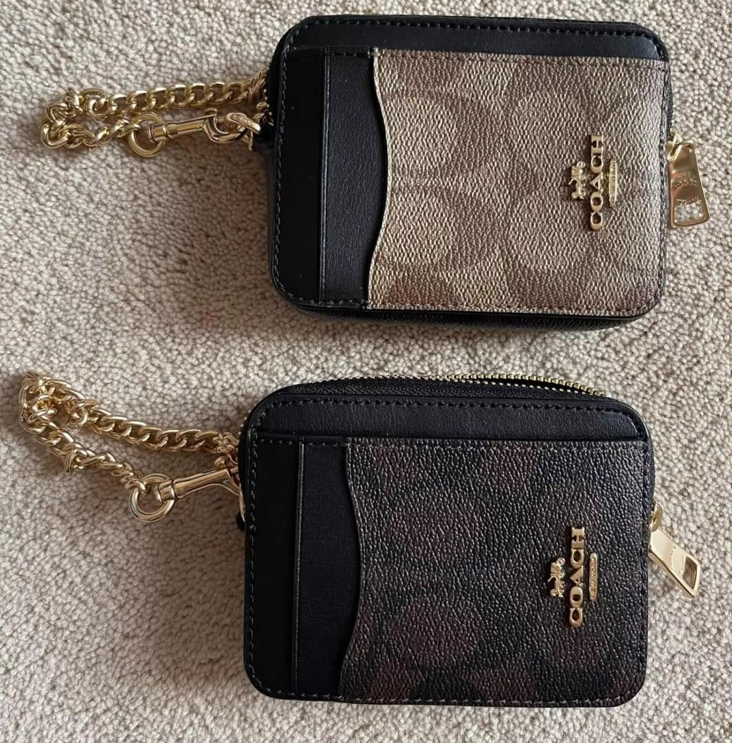 Coach card holder w chain, Women's Fashion, Bags & Wallets, Wallets