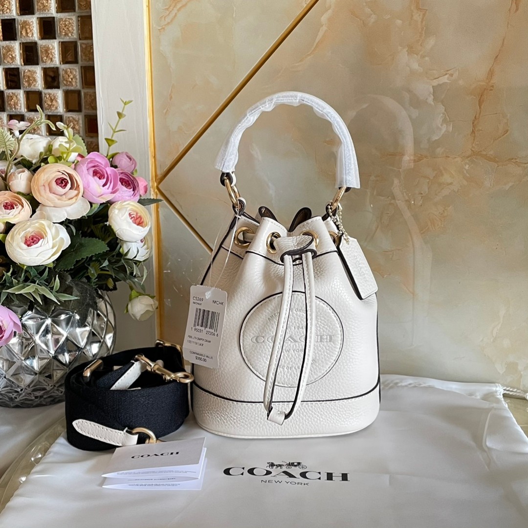 Coach Dempsey Mini Bucket Bag white
