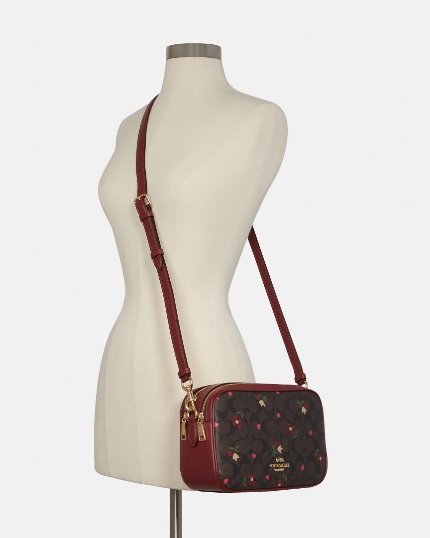 Coach jes crossbody in signature canvas w heart petal print, Women's