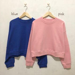 Crop Oversize Swater Sweatshirt Basic 4.9 - XL - PINK