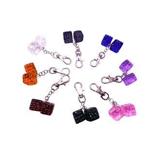 Double Dice Key Bag Holder Charm Ring Chain Keychain