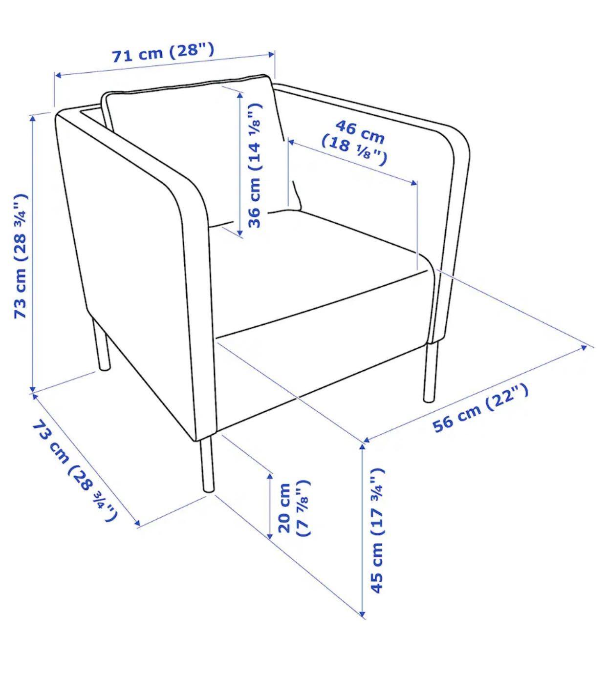 Ekero Ikea Armchair (Skiftebo Orange), Furniture & Home Living