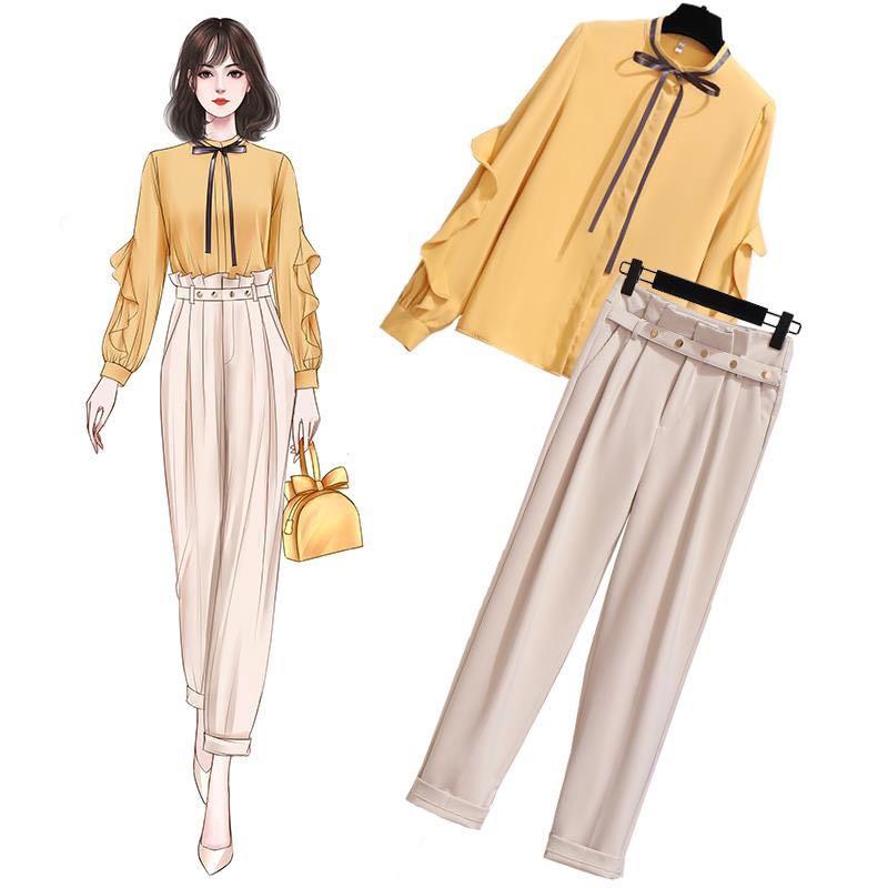 Elegant women baju cantik casual two piece sets new spring long