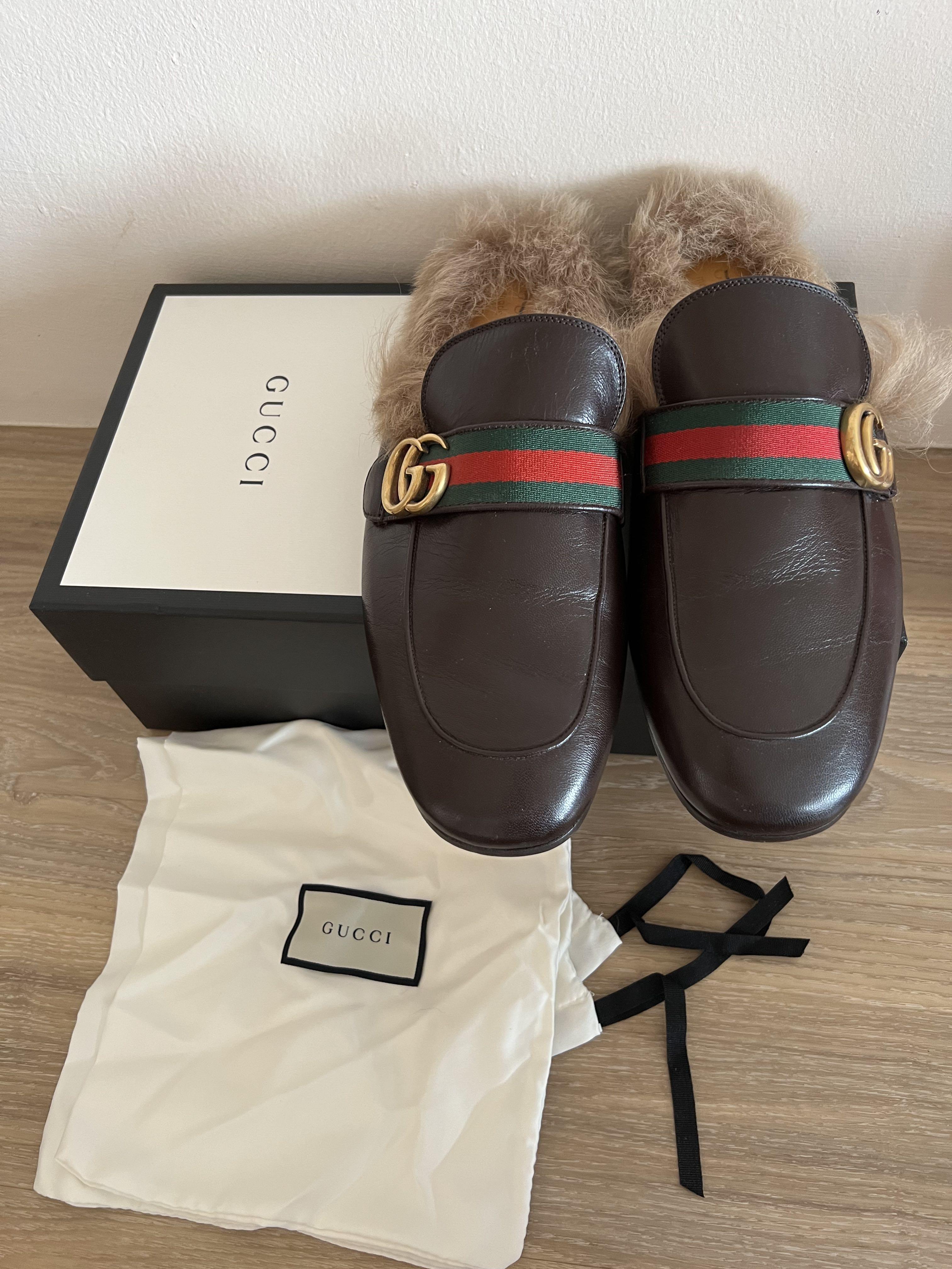 Gucci slides men fur shop