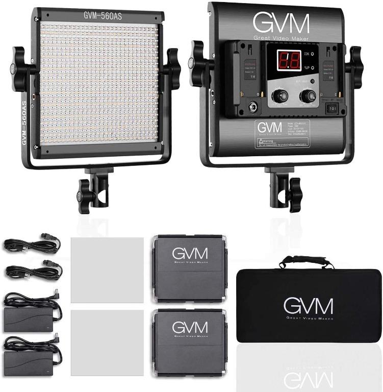 GVM 560 LED Video Light, Dimmable Bi-Color, Packs Photography Lighting  with APP Intelligent Control System, Lighting for YouTube, Studio, Outdoor, Video  Lighting Kit, 2300K-6800K, CRI 97+, Photography, Photography Accessories,  Lighting 