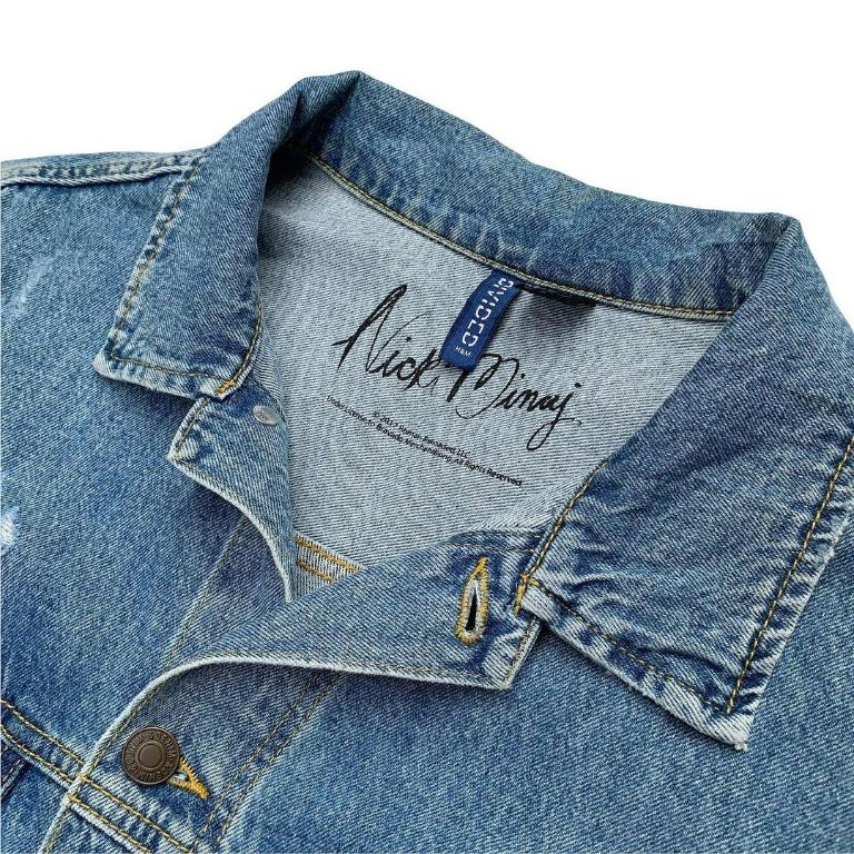 H M x Nicki Minaj Man Printed with Ripps Denim Jacket L Fesyen