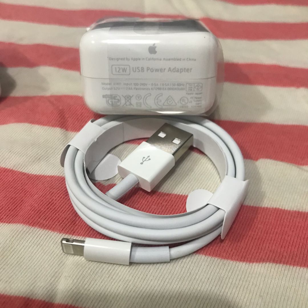 iPhone iPad charger 12 watts adapter and lightning cable, Mobile Phones